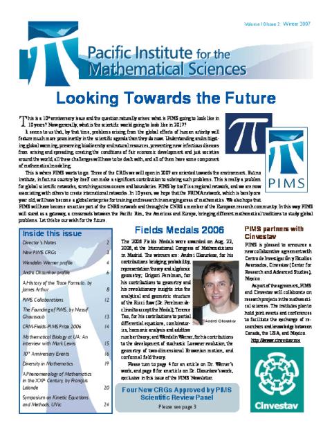 PIMS Newsletter, Winter 2007
