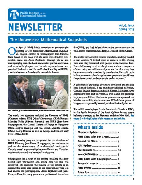 PIMS Newsletter, May 2013
