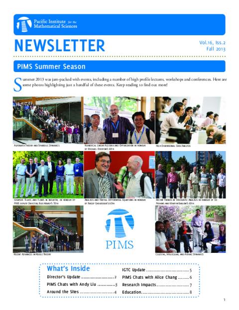 PIMS Newsletter, October 2013