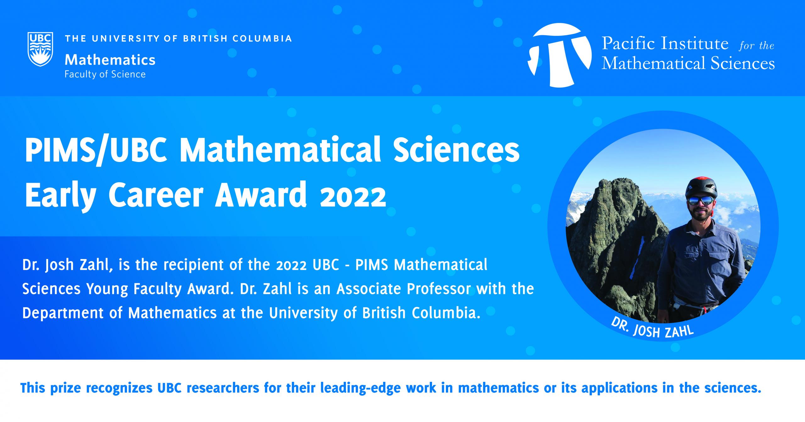 UBC - PIMS Mathematical Sciences Early Career Award