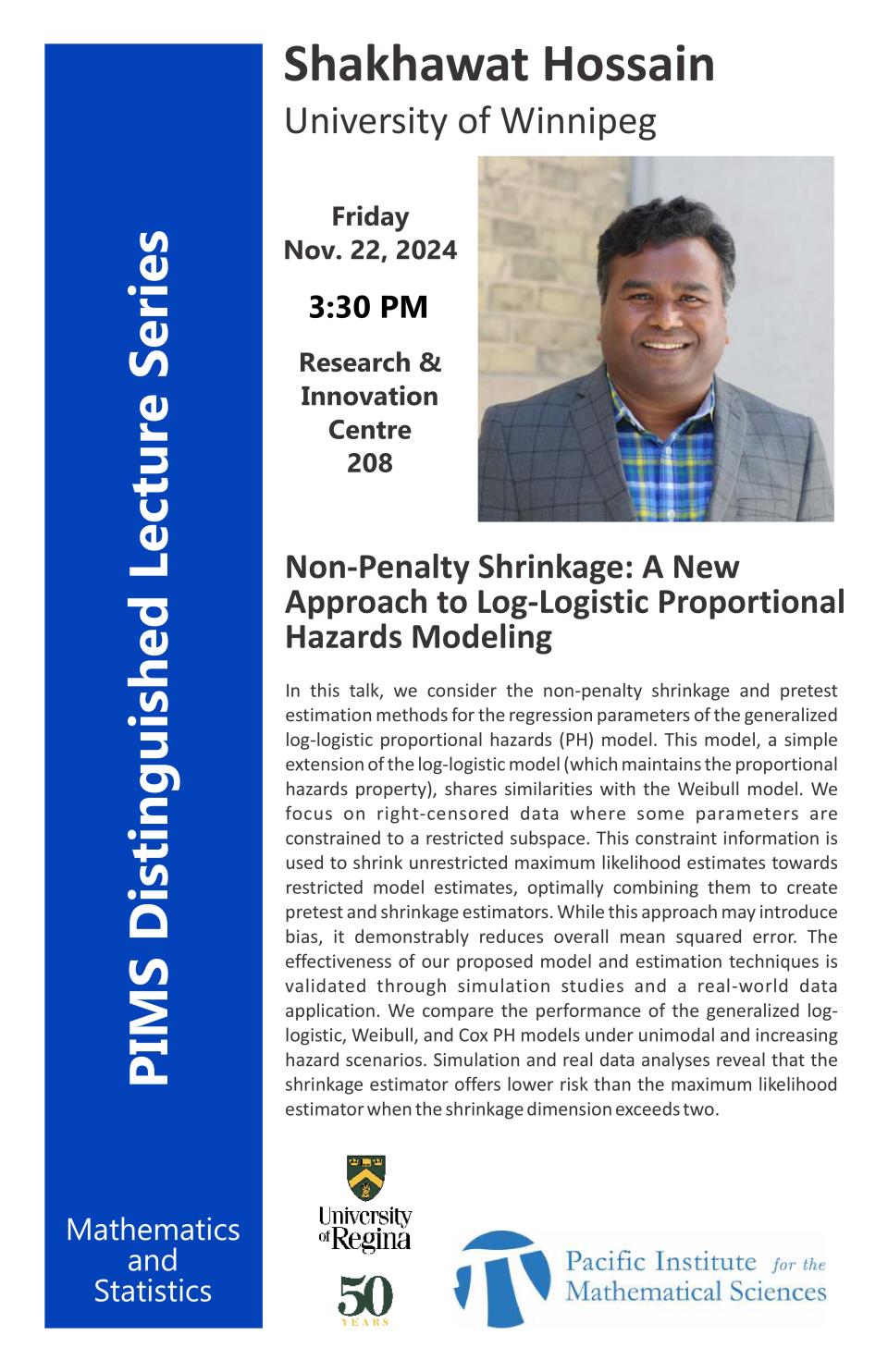 URegina-PIMS Distinguished Lecture-Shakhawat Hossain