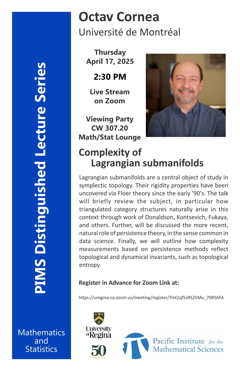 URegina-PIMS Distinguished Lecture-Octav Cornea